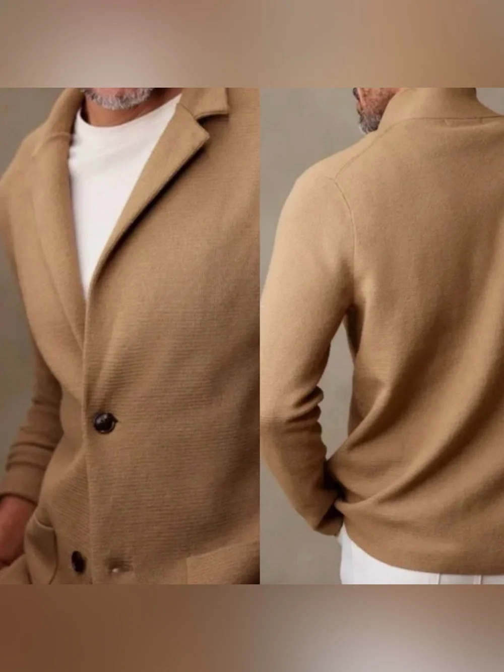 Banana Republic Milanetto Sweater Blazer XL NWT Whiskey Brown Organic Cotton